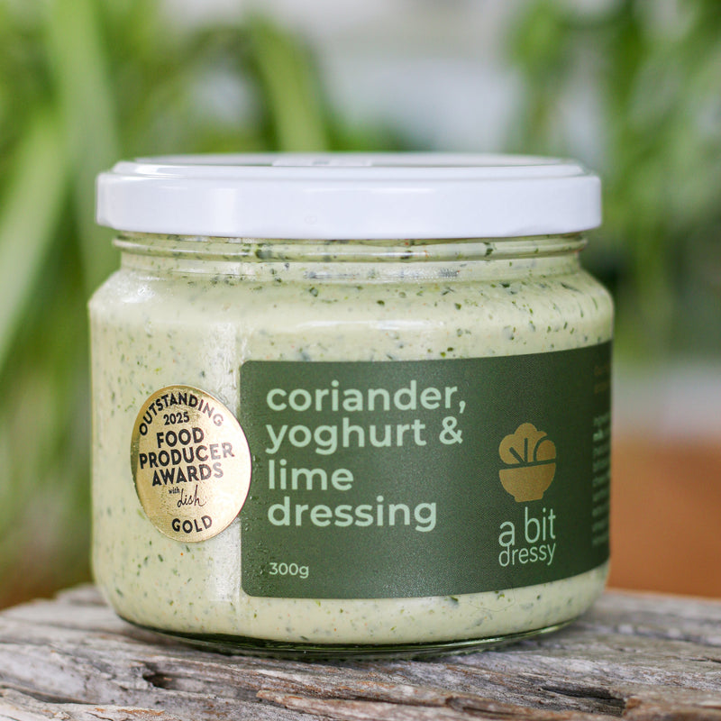 CRAZY GOOD CORIANDER YOGHURT & LIME DRESSING w/ jalapeno & garlic - 300ml