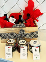 LARGE DELUXE ALL THE THINGS GIFT BOX- 7 ITEMS - A CLASSIC DRESSING, VIET DAMMMN! DRESSING/ MARINADE, SMOKY BBQ SAUCE, A BIT DRESSY POPPYSEED & ORANGE VINAIGRETTE,SPICED GRAIN MUSTARD, LARA'S GLAM HAM GLAZE, EPIC GREEN HERBY SAUCE